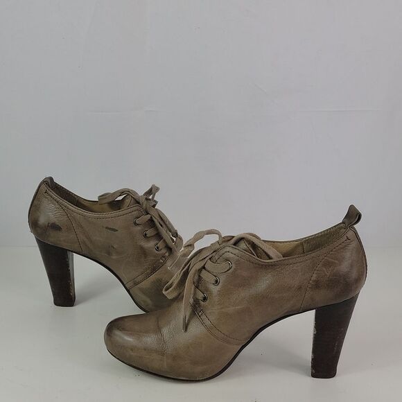 Frye Miranda Lace Leather Heels Distressed Booties - Picture 4 of 16